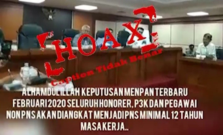  Video Pengangkatan Tenaga Honorer, P3K dan Pegawai Non-PNS Hoaks