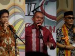 Abdul Halim, Andi Ibrahim Masdar dan Pj. Gubernur Sulbar prof. Zudan saat memberikan sambutan