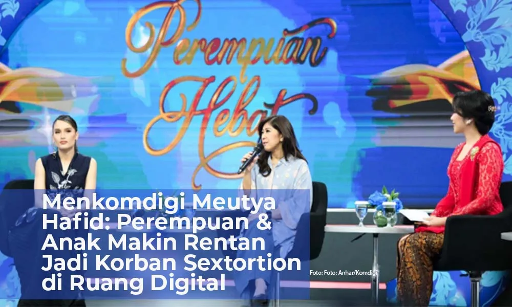 Menkomdigi Meutya Hafid menjadi narasumber dalam program "Dialog Spesial Perempuan Hebat" di Studio TV One, Kuningan, Jakarta Selatan, Senin (20/04/2026). Foto: Anhar/Komdigi